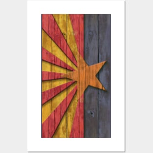 Vintage Flag of Arizona Wood Look Posters and Art